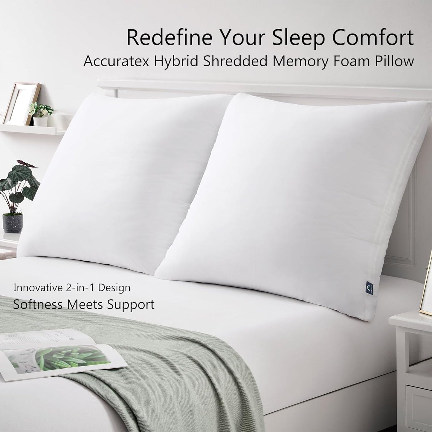 ACCURATEX Euro Pillows Set of 2 with Removable Cover, Luxury Hotel Quality Down Alternative Pillow Insert 26×26 for Bed, Sofa and Couch, Soft and Supportive, Machine Washable