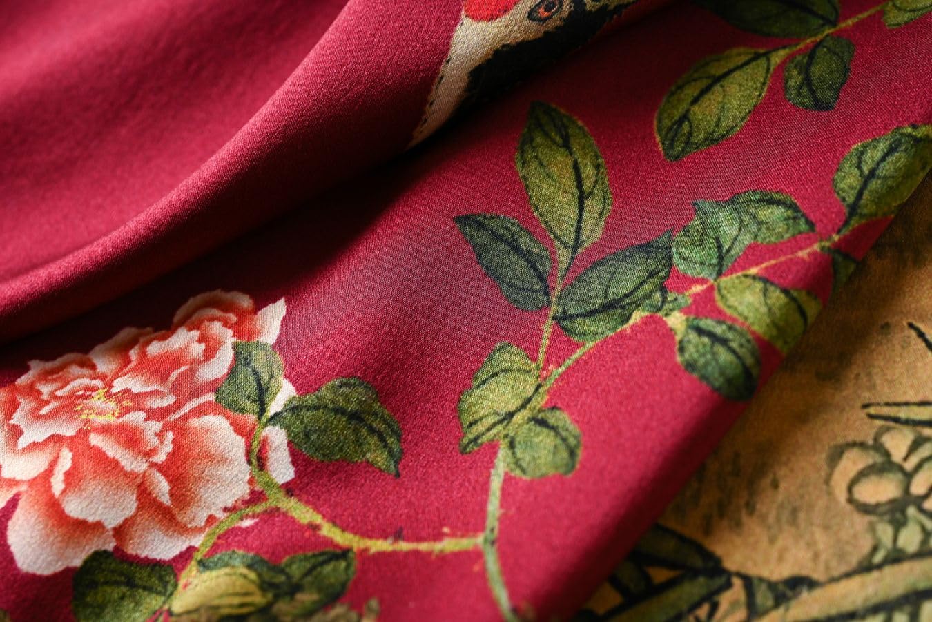 Women's Silk Kimono Robe Long Bathrobe Nightgown 100% Mulberry Silk for Women - Classic Floral Pattern