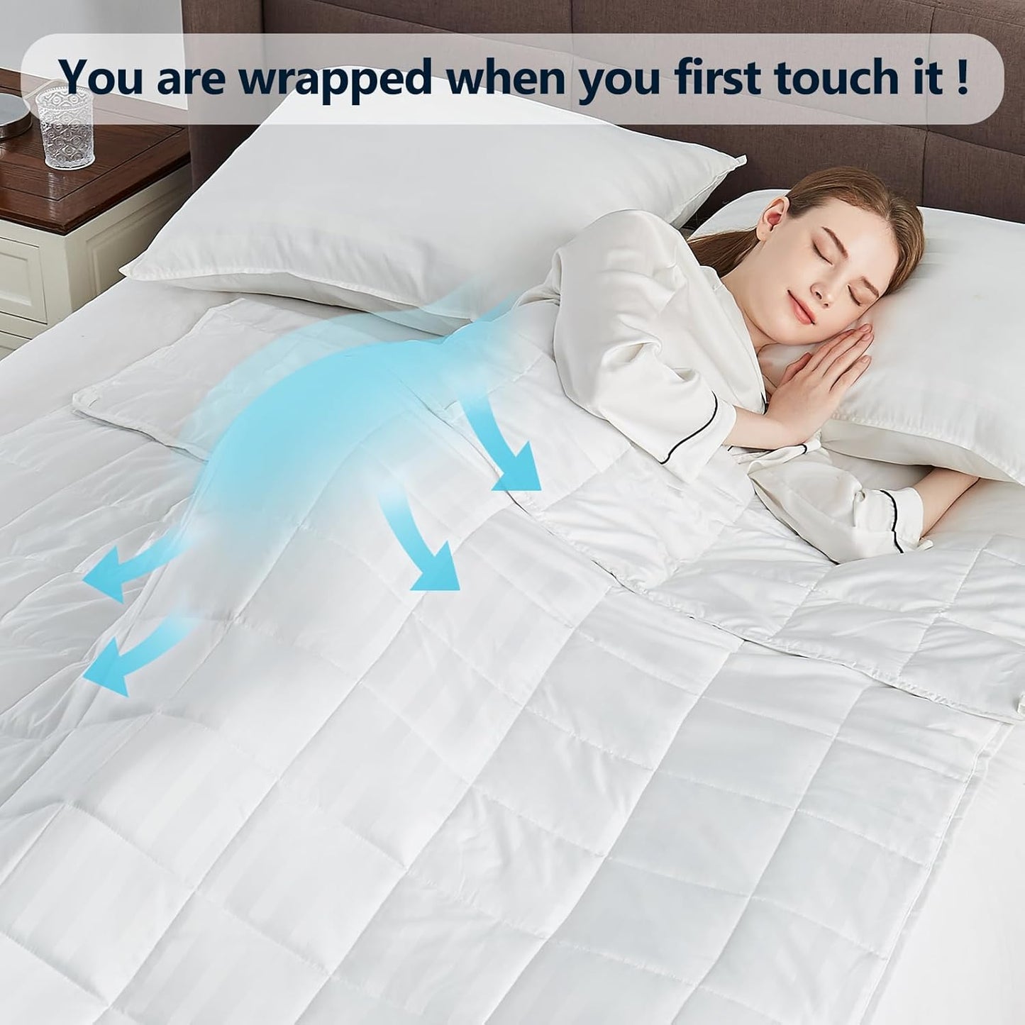 Weighted Blanket Queen/King Size (80"x87" 22lbs),Ultra Soft and Cozy Cooling Weighted Blanket for Adult,Heavy Blanket with Machine Washable Soft Blanket, White