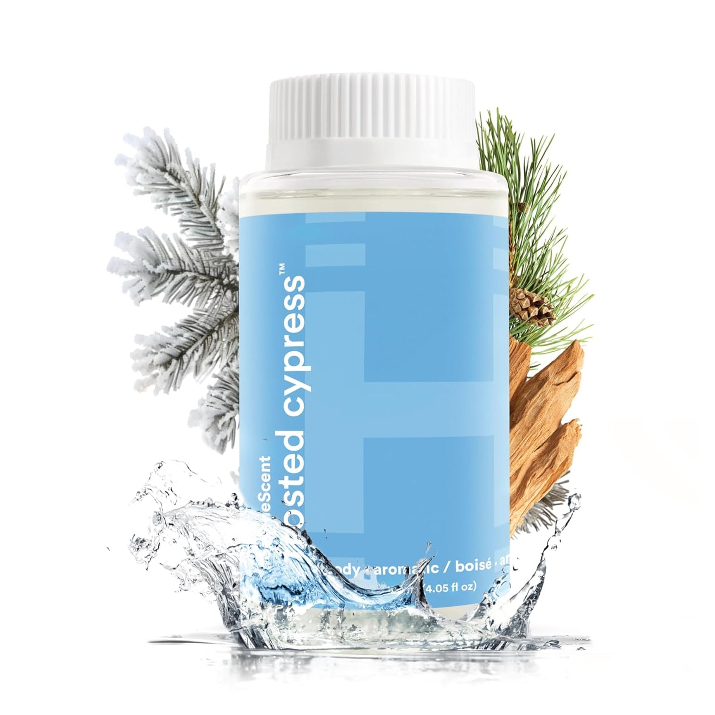 Homedics SereneScent Seasonal Collection Frosted Cypress Home Fragrance Oil, 120 ml, for use with Homedics SereneScent Waterless Diffuser (ARMH-970/973), Clean & Natural
