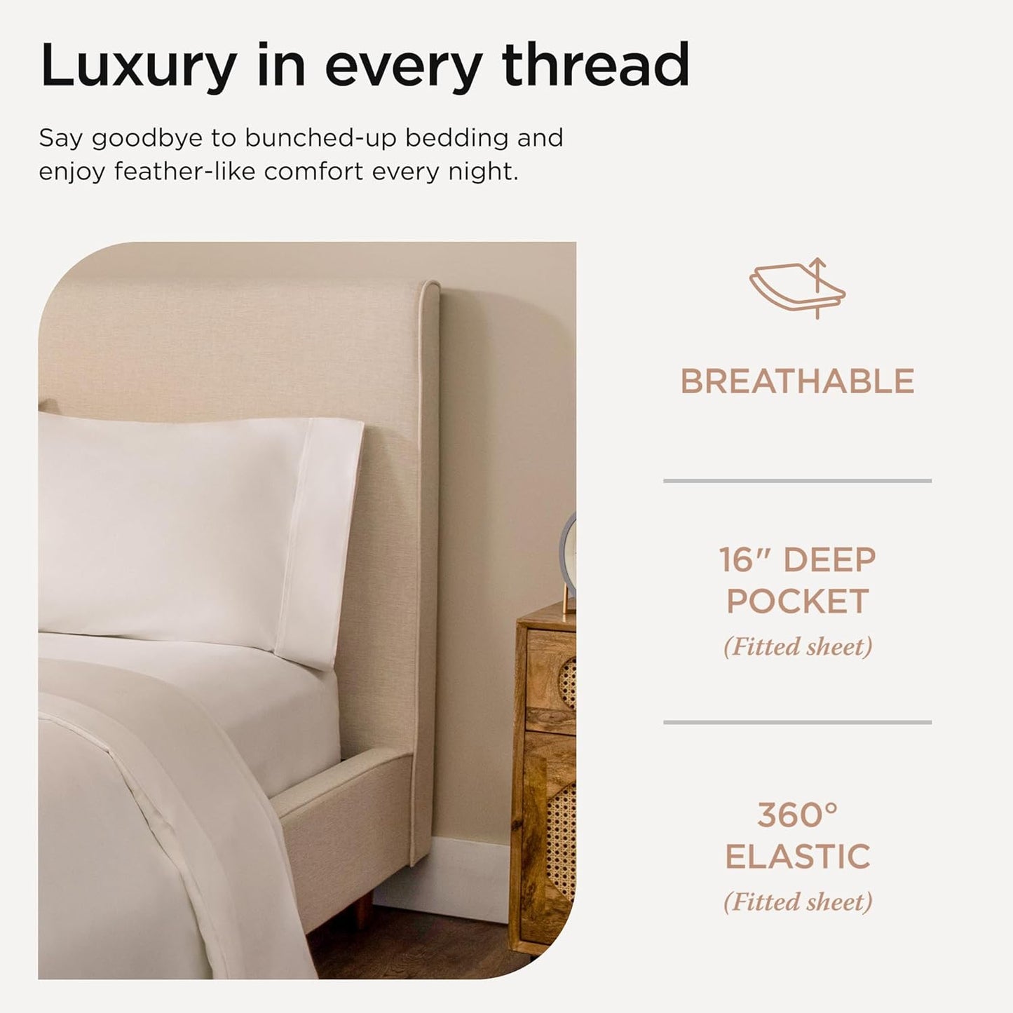 Threadmill Luxury 800 Thread Count Twin 100% Cotton Sheets - Hotel White Sateen Weave Bed-Sheets, Better Than Egyptian Cotton,3 Pc Solid Soft Bedding Set, Fits 15" Deep Pocket