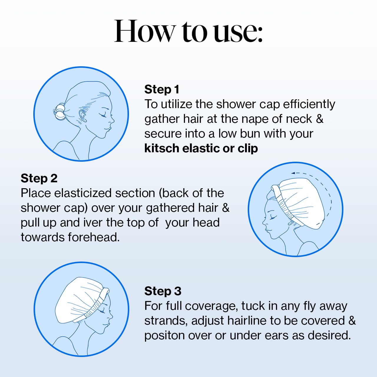 Kitsch Bridgerton x Satin Microfiber Hair Towel Wrap for Women - Super Absorbent, Quick Dry, Anti-Frizz, for Long & Short Hairs, Turbans for Women, Hair Wrap - Toile de Blue