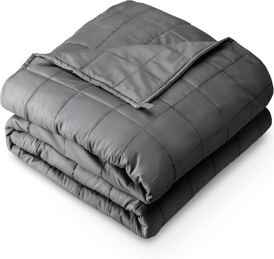 Bare Home Weighted Blanket King Size 30lb (80" x 87") for Adults - All-Natural 100% Cotton - Premium Heavy Blanket Nontoxic Glass Beads (Grey, 80"x87")