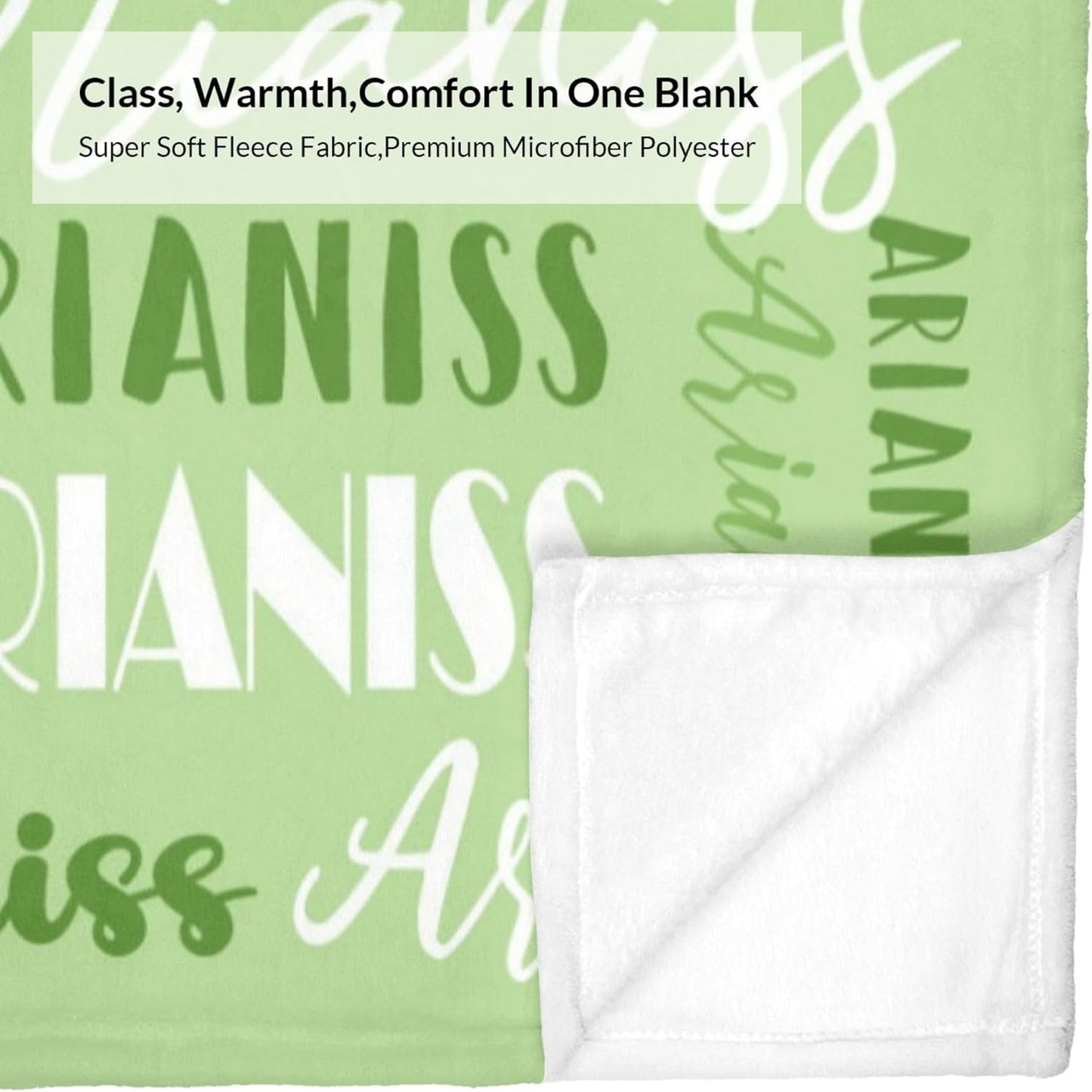 Name Blanket Personalized Blanket for Adult Kids Flannel Customize Throw Blanket Custom (Color 03, 40 x 50 Inches)