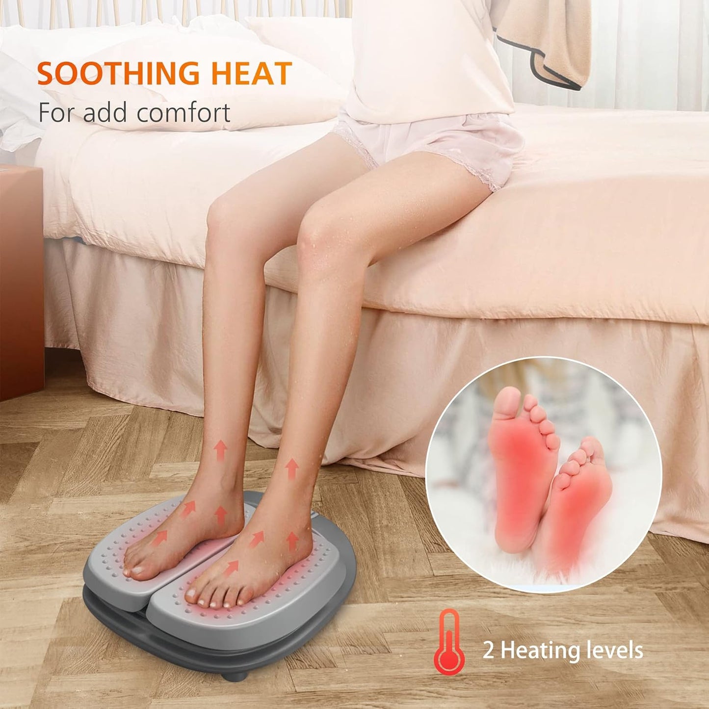 Snailax Vibration Foot Massager with Heat,Remote Control,Adjustable Vibration Speed Electric Massager Machine for Circulation,Plantar Fasciitis, Pain