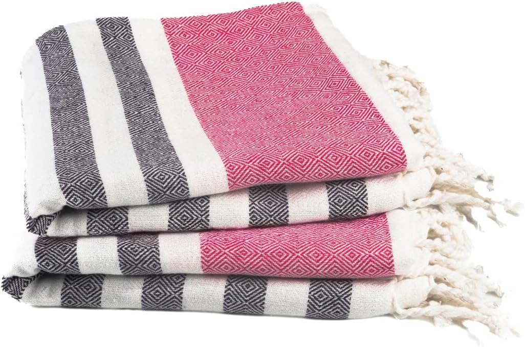 Cotton Turkish Beach Towel with Towels Oversized 36"x72" Pool Absorbent Extra Large Quick Dry Sand Travel Towel (Rosé Obsidian, 2 Pack)