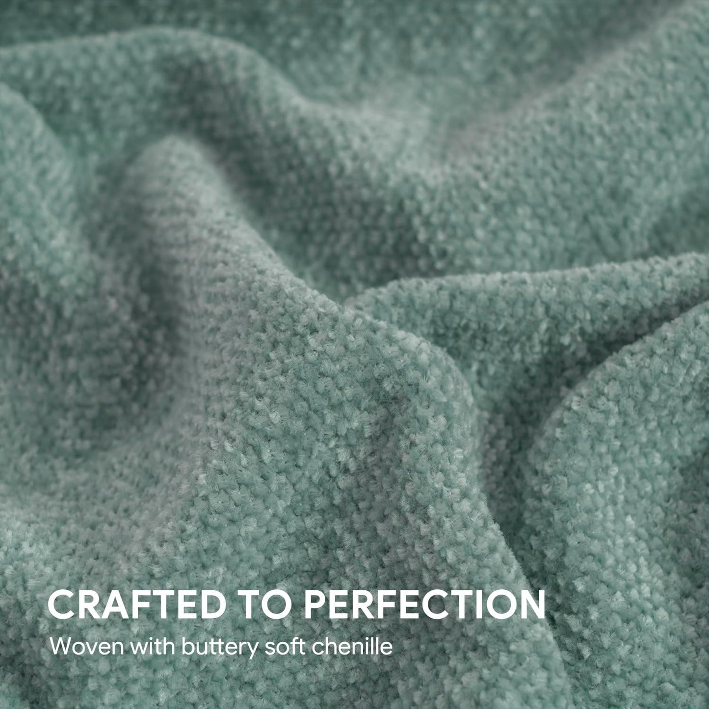 RECYCO Throw Blanket Soft Cozy Chenille Throw Blanket with Fringe Tassel for Couch Sofa Chair Bed Living Room Gift (Sage, 60" x 80")