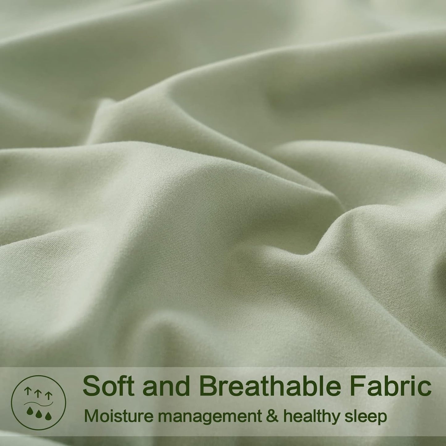EASELAND Oversized Queen Down Alternative Comforter - Quilted Duvet Insert for All Seasons, Soft Lightweight with Corner Tabs, Summer Winter Warm Bedding, Sage Green 98×98 Inches