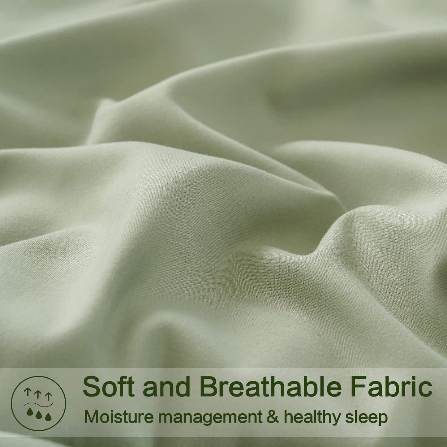 EASELAND Full Size Down Alternative Comforter - Quilted Duvet Insert for All Seasons, Soft Lightweight with Corner Tabs, Summer Winter Warm Bedding, Sage Green 82×86 Inches
