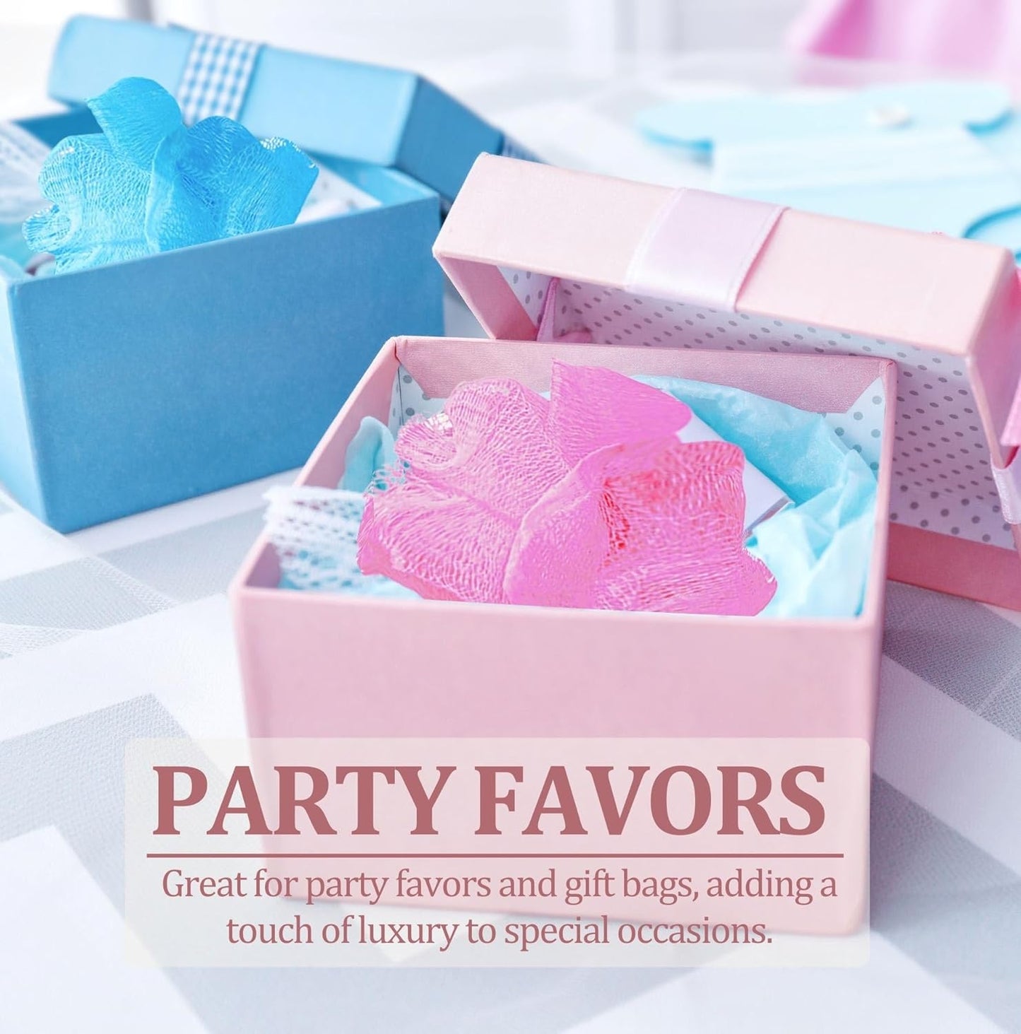 30 Mini Full Bodied Quality Bath or Shower Sponge Loofahs Pouf Mesh Assorted Colors Wholesale Bulk Lot