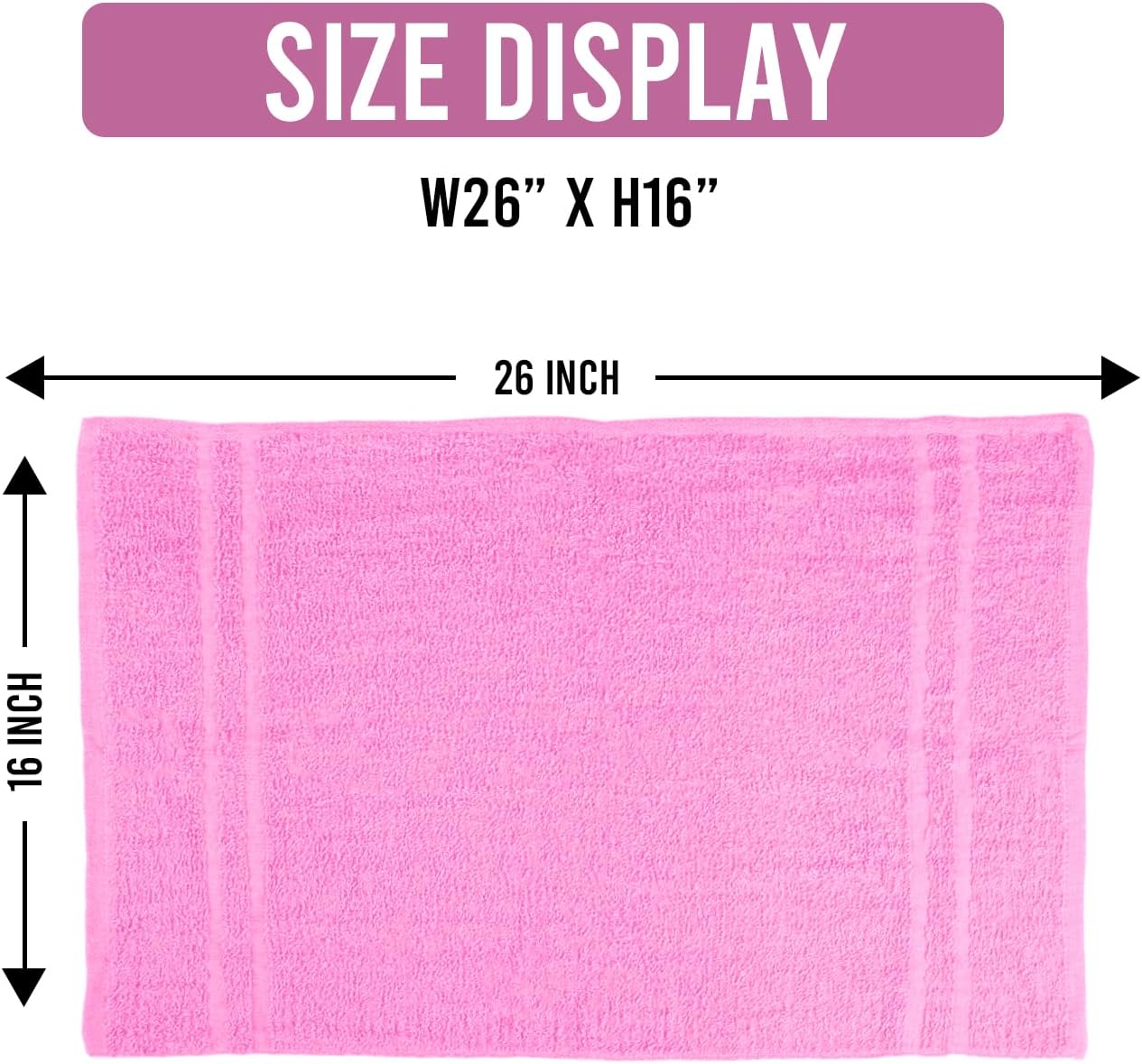 24 Pack Pink Hand Towels 100% Cotton Spa Towel – 16x27 inches Highly Absorbable Facial Towels Gym, Hair, Face, Bulk Small Towels (Not Bleach Proof)