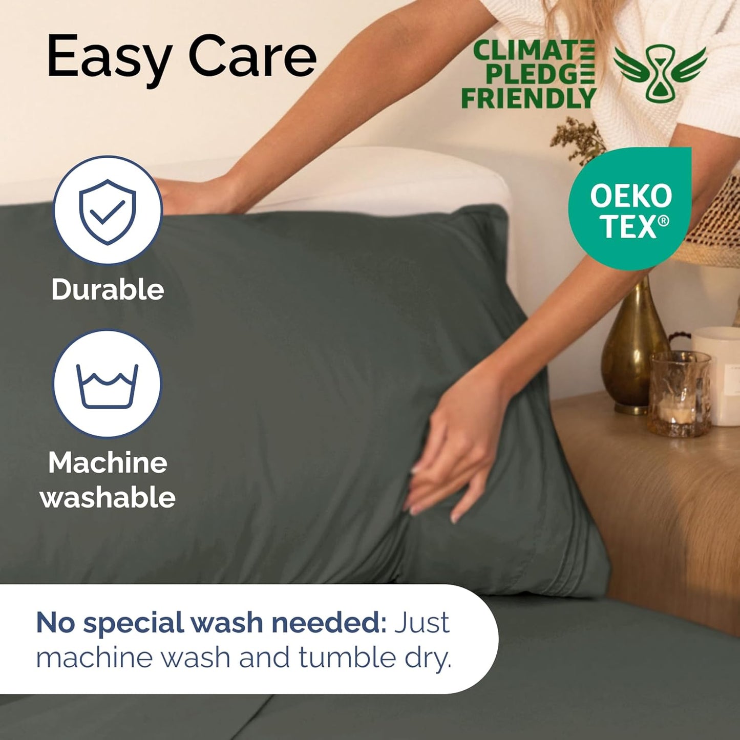 Twin Size 3-Piece Sheet Set - Extra Soft, Breathable & Cooling - Hotel Luxury Durable Bed Sheets - Deep Pockets, Easy-Fit & Wrinkle-Free - Dark Slate Grey Oeko-Tex