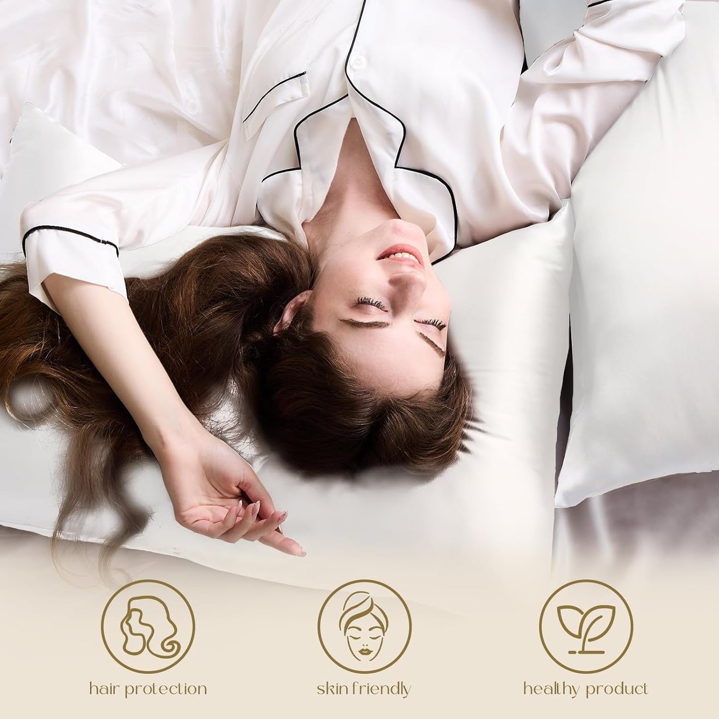 ZIMASILK 100% Pure Mulberry Silk Pillowcase for Hair and Skin Health,Soft and Smooth,Both Sides Premium Grade 6A Silk,600 Thread Count,with Hidden Zipper,1pc (King 20''x40'', White)