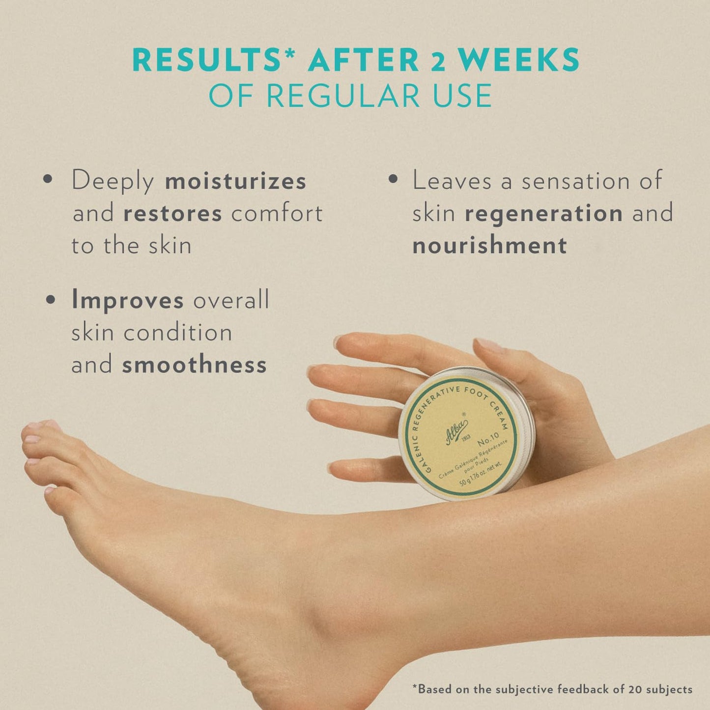 Alba1913 Vegan Foot Cream for Dry Cracked Heels & Feet – Instant Moisture Boost, Care Products for Cracked Heel Repair, Daily Foot Moisturizer Cream for Women & Men w/Shea Butter & Coconut Oils - 50g