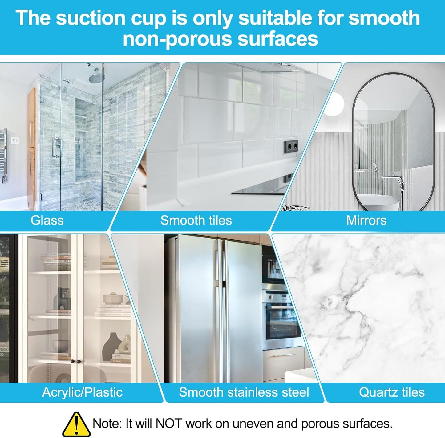 2 Pack Suction Cup Hooks for Shower, Suction Cup Towel Hooks for Bathrooms,Adhesive Wall Hook, SUS304 Waterproof Stainless Steel Hooks for Bathroom, Bedroom, Kitchen, Hotel and Office