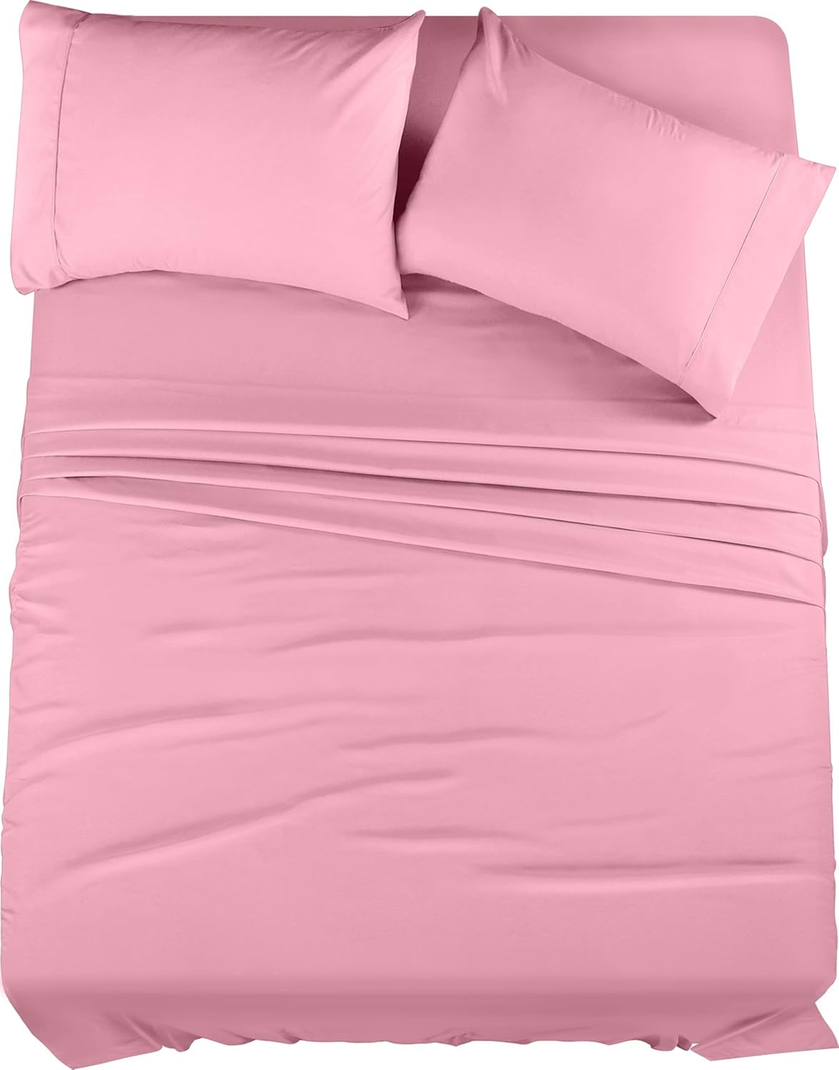 Utopia Bedding King Bed Sheets Set - 4 Piece Bedding - Brushed Microfiber - Shrinkage and Fade Resistant - Easy Care (Crystal Pink)