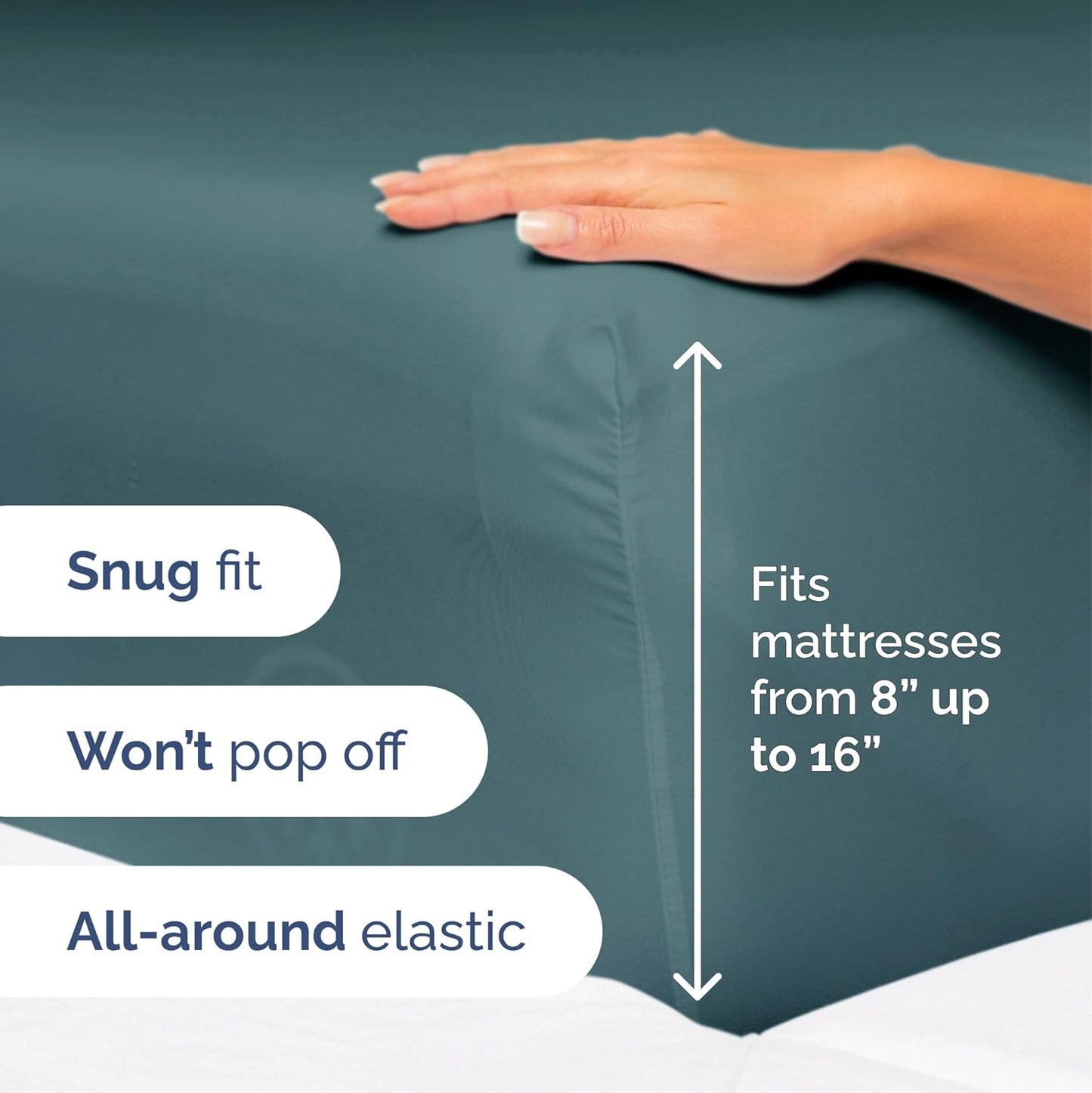 Queen Size 4 Piece Sheet Set - Extra Soft, Breathable & Cooling Sheets - Hotel Luxury Durable Bed Sheets for Women & Men - Deep Pockets, Easy-Fit & Wrinkle-Free Sheets - Deep Teal Oeko-Tex Bed Sheets
