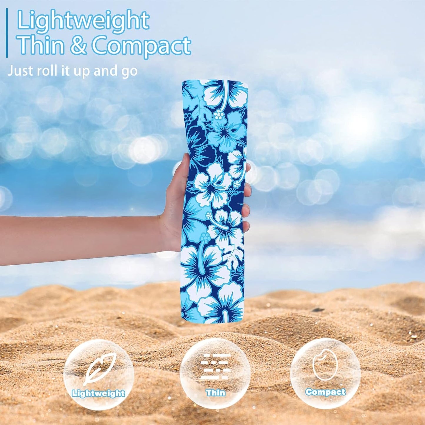 6 Pack Microfiber Thin Beach Towel Lightweight 71x32 Oversized Extra Large Sand Free Towels Quick Dry for Travel Pool Yoga Gym Sports Beach Accessories Vacation Essential Gift