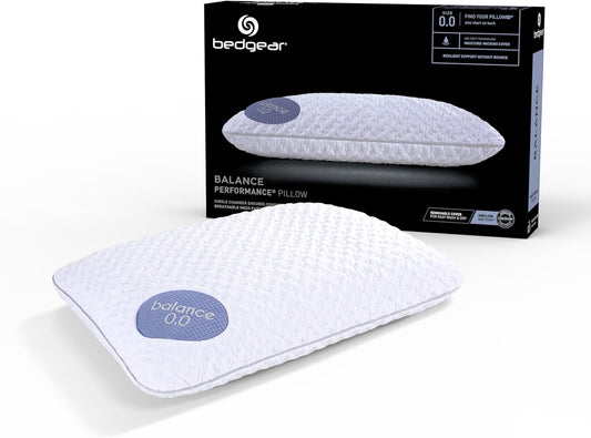 Bedgear Balance Performance Pillow – 0.0 - Moisture Wicking Bed Pillow for All Sleep Positions - Medium Firmness Bed Pillow - Washable Removable Cover – 20" W x 26" L x 4.75" H