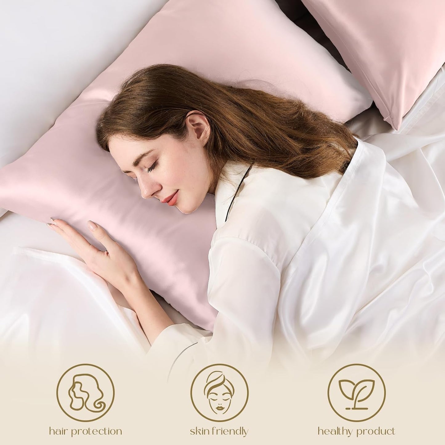 ZIMASILK 100% Pure Mulberry Silk Pillow Cases for Hair and Skin Health,Soft and Breathable,Both Sides Premium Grade 6A Silk, with Hidden Zipper,1pc (King 20"x36", Pale Pink)