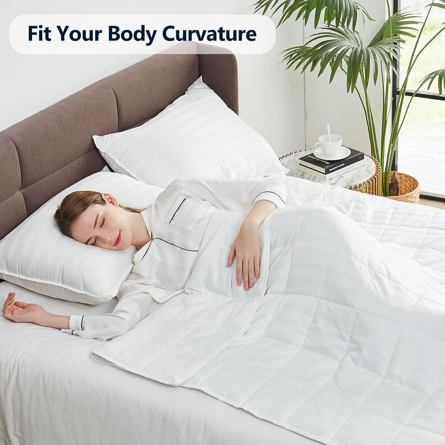 Weighted Blanket Queen Size (60"x80" 15lbs),Ultra Soft and Cozy Cooling Weighted Blanket Queen Size for Adult,Heavy Blanket with Machine Washable Soft Blanket, White