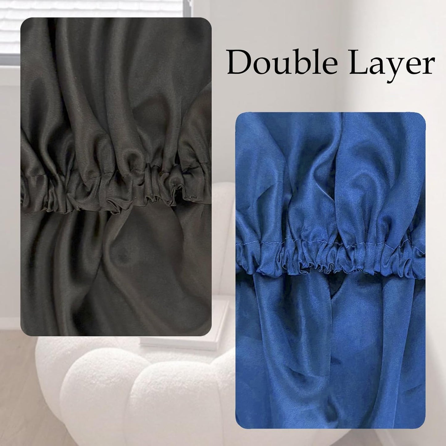 Satin Bonnet Double Layer Silk Bonnet for Sleeping Women Hair Care for Natural Curly