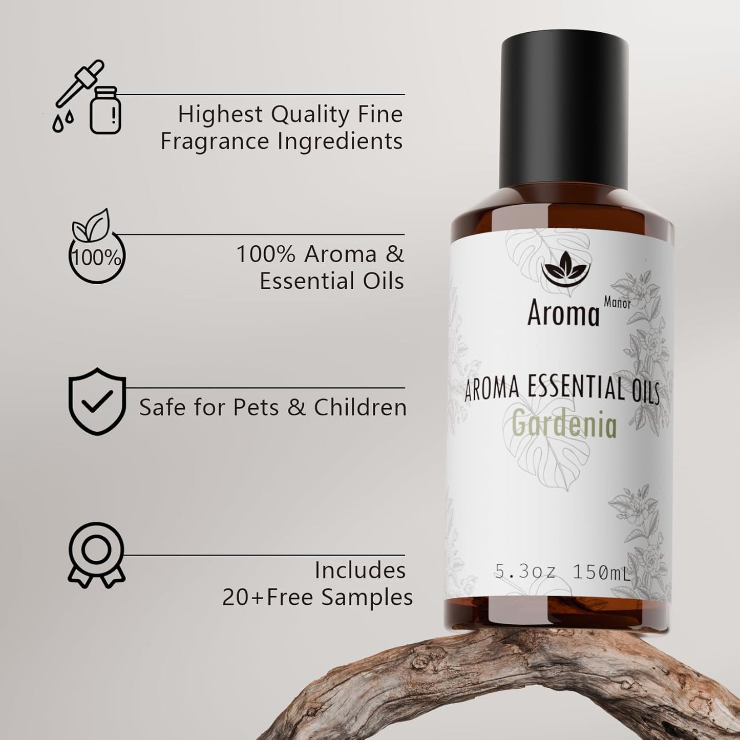 Hotel Diffuser Oil - Gardenia Essential Oils for Scent Air Cold Diffuser - Gardenia, Jasmine, Green Leaves, Lily of The Valley - Home Luxury Scents Aroma Fragrance