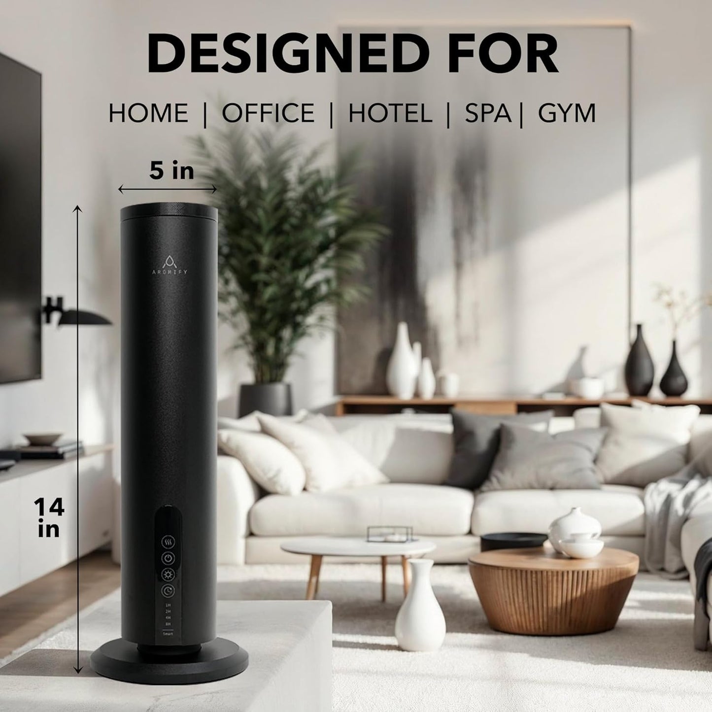 Breeze Diffuser for Home, Office & Spa, Scent Diffuser with Timing Controls, Wireless, Bluetooth Enabled, Safe for Pets & Kids, 1200 Sq Ft Coverage, No Residue, Black (Oil Sold Separately