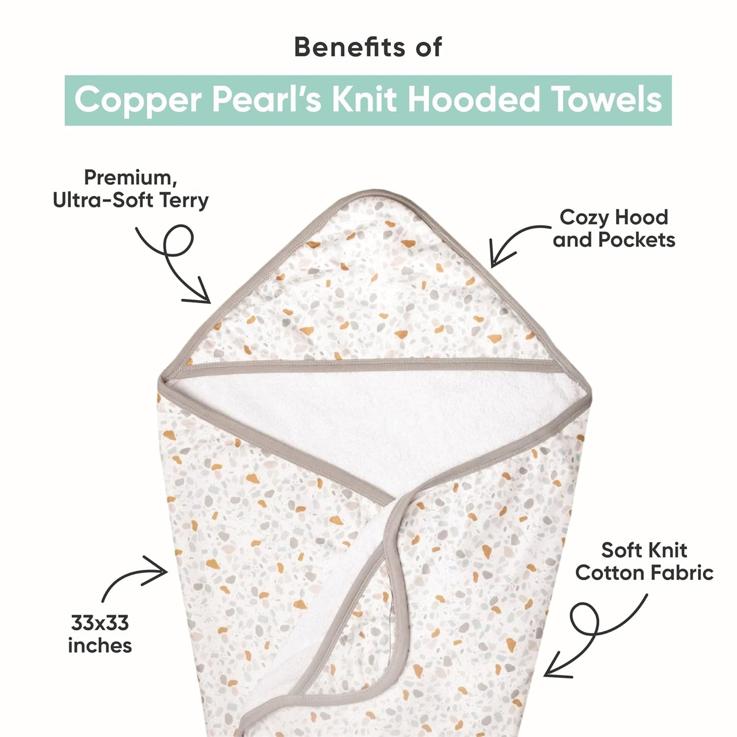Copper Pearl Premium Knit Hooded Bath Towel Chief