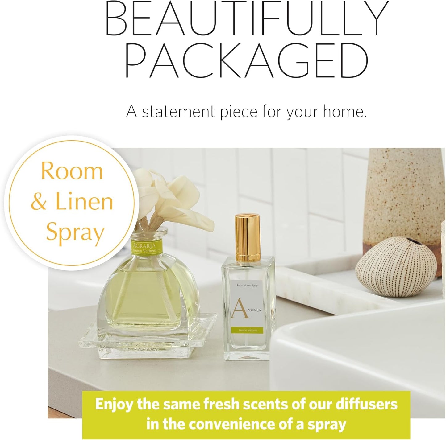 AGRARIA Room and Linen Spray, Luxury Room Fragrance for Clothes, Bed, and More, Essential Perfume Grade Oils Infused Linen Fresh Spray