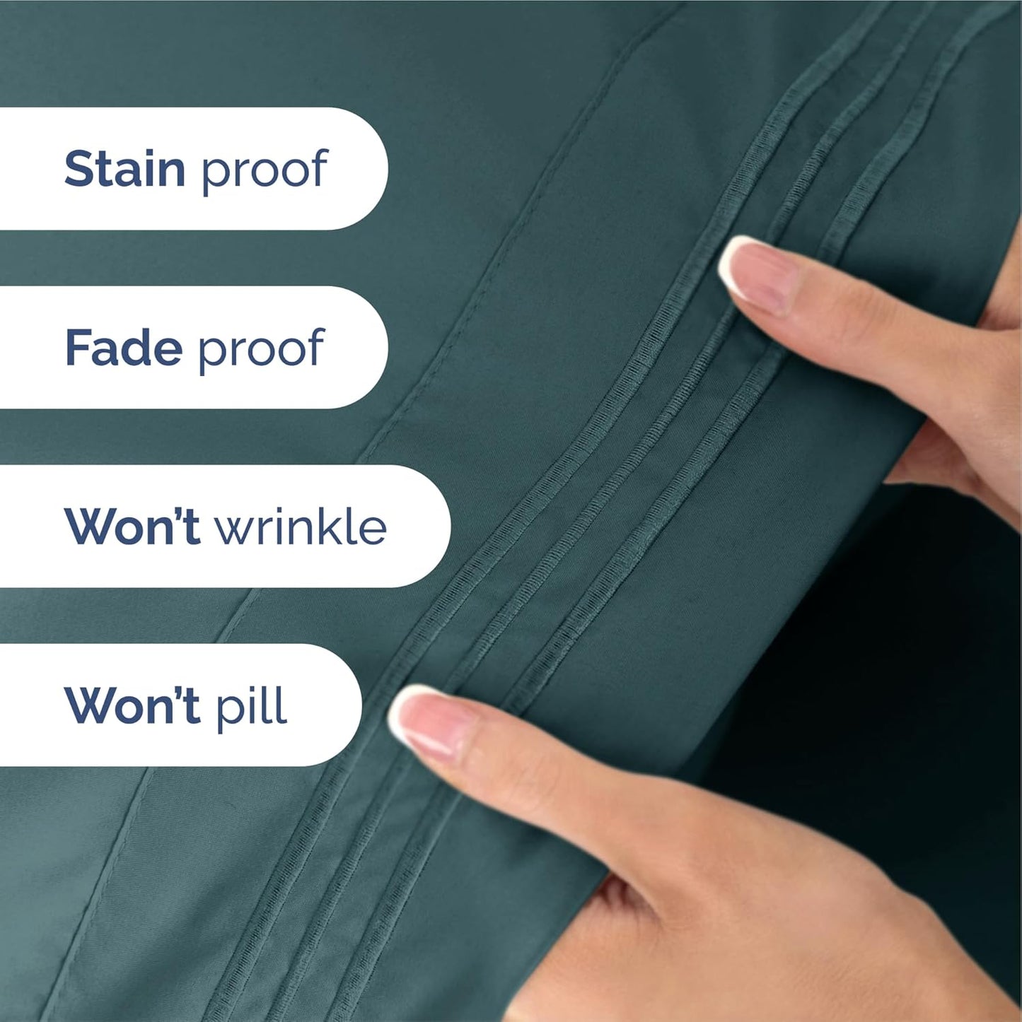King Size 4 Piece Sheet Set - Extra Soft, Breathable & Cooling Sheets - Hotel Luxury Durable Bed Sheets for Women & Men - Deep Pockets, Easy-Fit & Wrinkle-Free Sheets - Deep Teal Oeko-Tex Bed Sheets