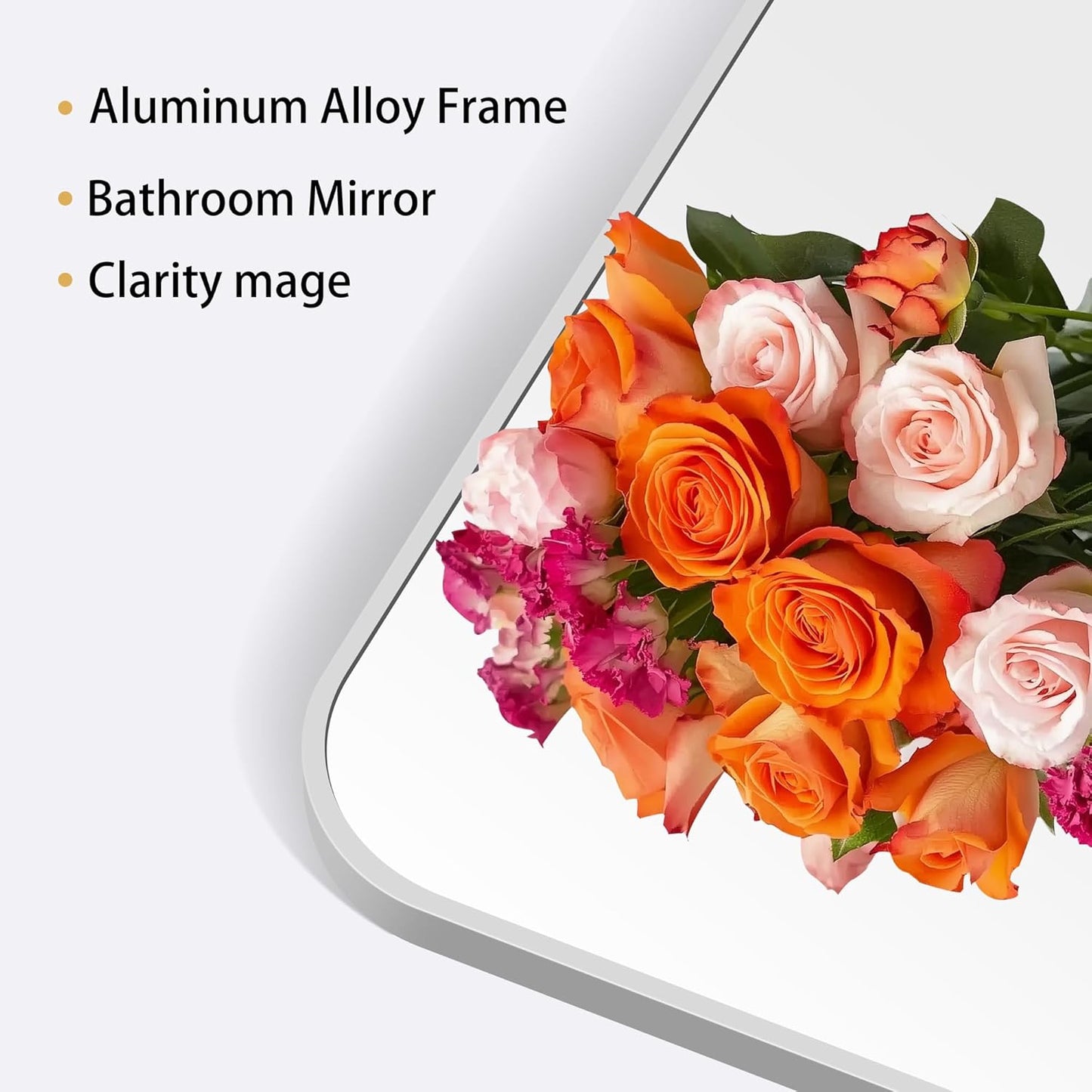 42" x 42"Bathroom Mirror, Silver Wall Mirror with Metal Frame, Decorative Rectangular Vanity Mirror for Bedroom Bathroom Living Room Entryway (Horizontal/Vertical)