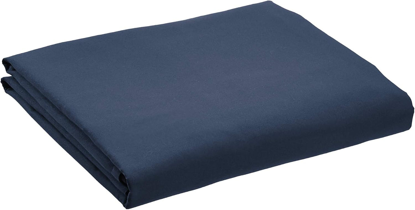 Amazon Basics Lightweight Ruffled Bed Skirt, Classic Style, Soft and Stylish 100% Microfiber with 16" drop-Queen, Navy Blue, Solid
