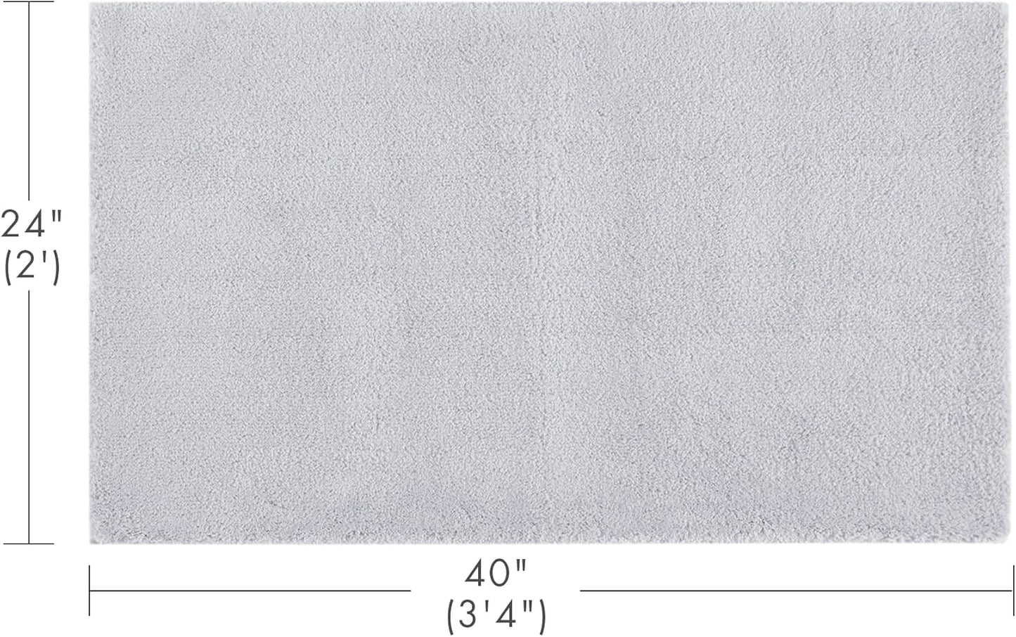 Madison Park Signature Non Slip, Luxrurious Plush Mat, Absorbent, Quick Dry, Spa Design Bath Room Décor Marshmallow Bathroom Rug, 2'x3'4", Silver