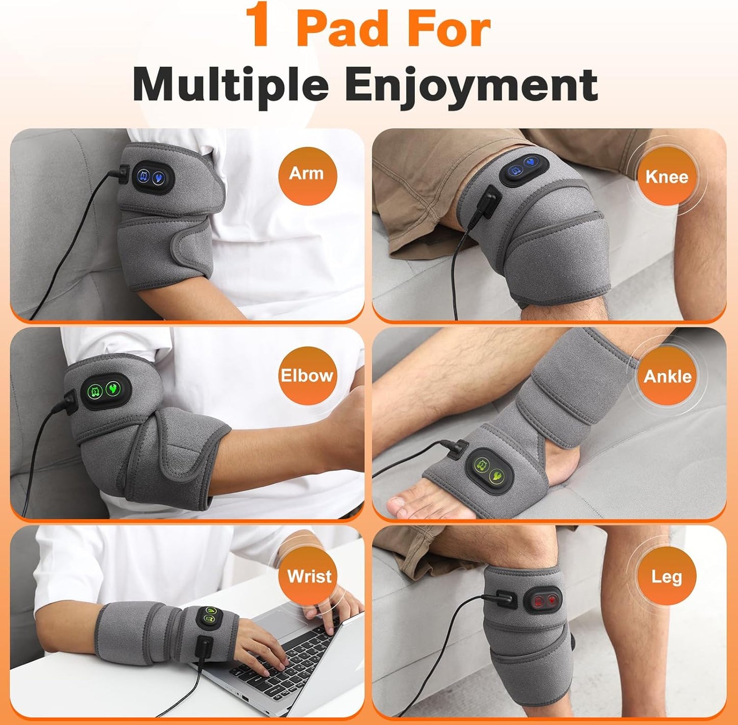 Arm Heating Pad, Extra Long Electric Heating Strap, Heated Wrap Around Wrist Brace, for Hand, Arm, Knee, Ankle, 4 Heat Levels & 3 Auto-Shutoff Timers, with 78" Long Power Cord