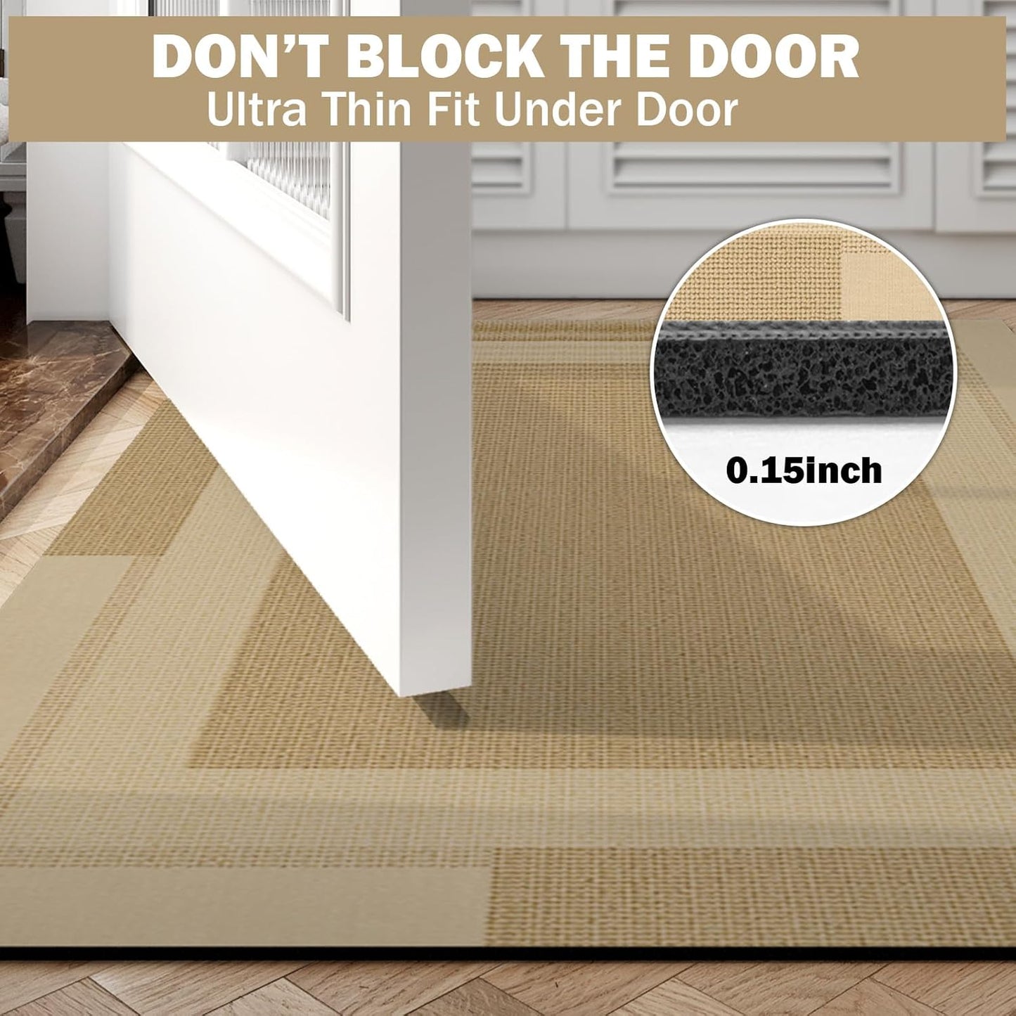 Extra Long Non Slip Bathroom Runner Bath Mat, Rubber Backing Ultra Thin Bath Rug Fit Under Door Quick Dry Super Absorbent Washable Shower Mat for Bathroom Floor Bathtub Sink, Brown 17"x47"