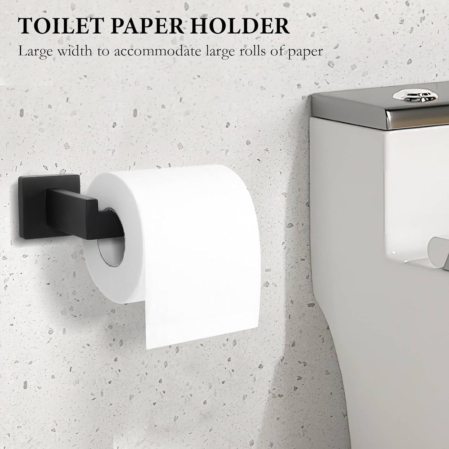 10-Piece Matte Black Bathroom Hardware Set,Towel Bar Set for Bathroom Include 23.6 inch Towel Bar,Towel Ring,Toilet Paper Holder Towel Hooks,Stainless Steel Wall Mounted