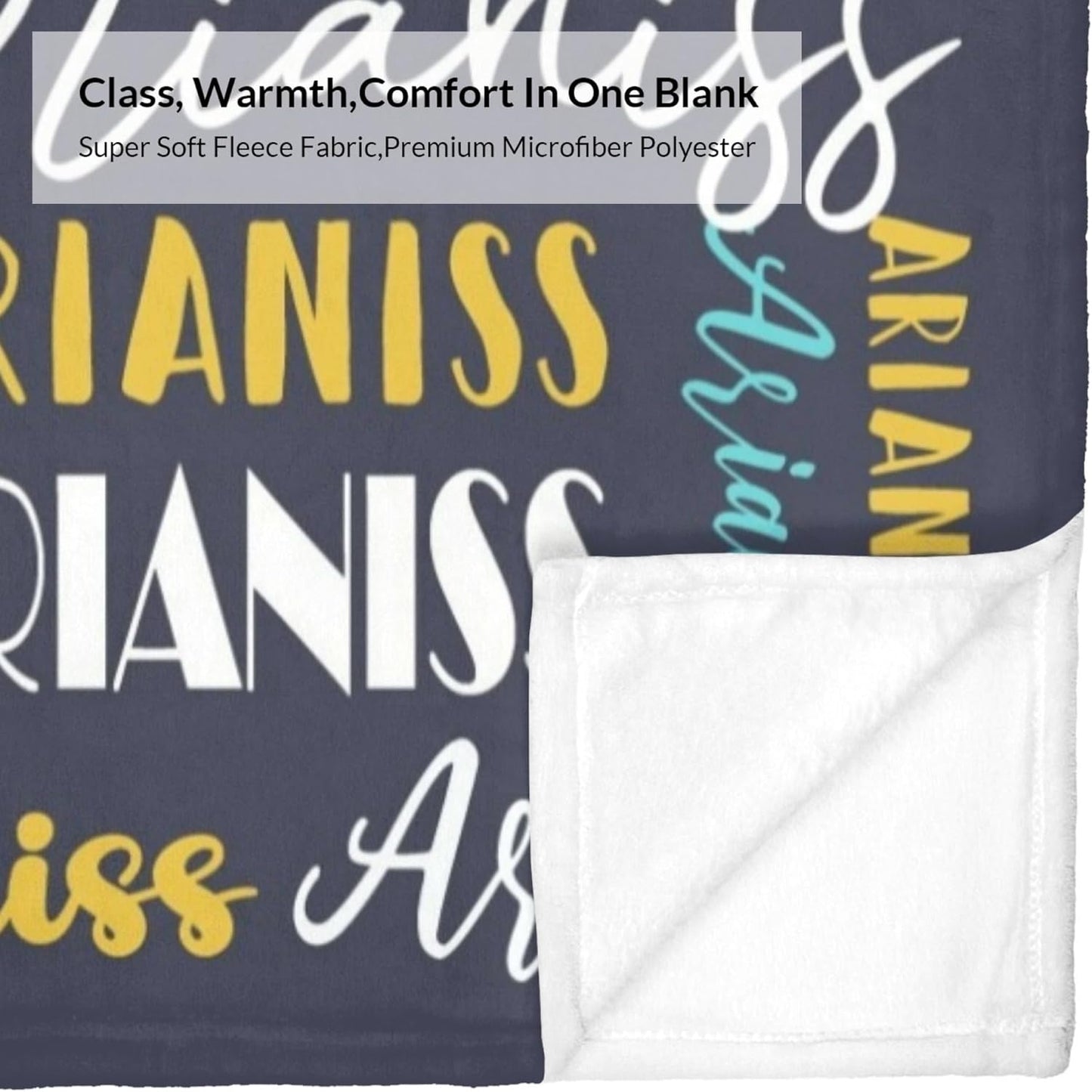 Name Blanket Personalized Blanket for Adult Kids Flannel Customize Throw Blanket Custom (Color 09, 50 x 60 Inches)