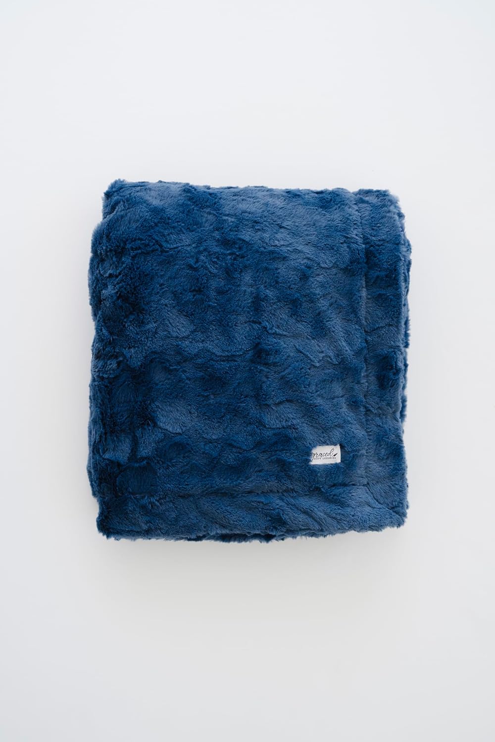 GRACED SOFT LUXURIES Throw Blanket Super Soft Warm Elegant Cozy Comfy Cozy Decorative Textured Faux Fur for Home, Bed, Couch, Sofa, Travel (Large 50" x 60", Blue)