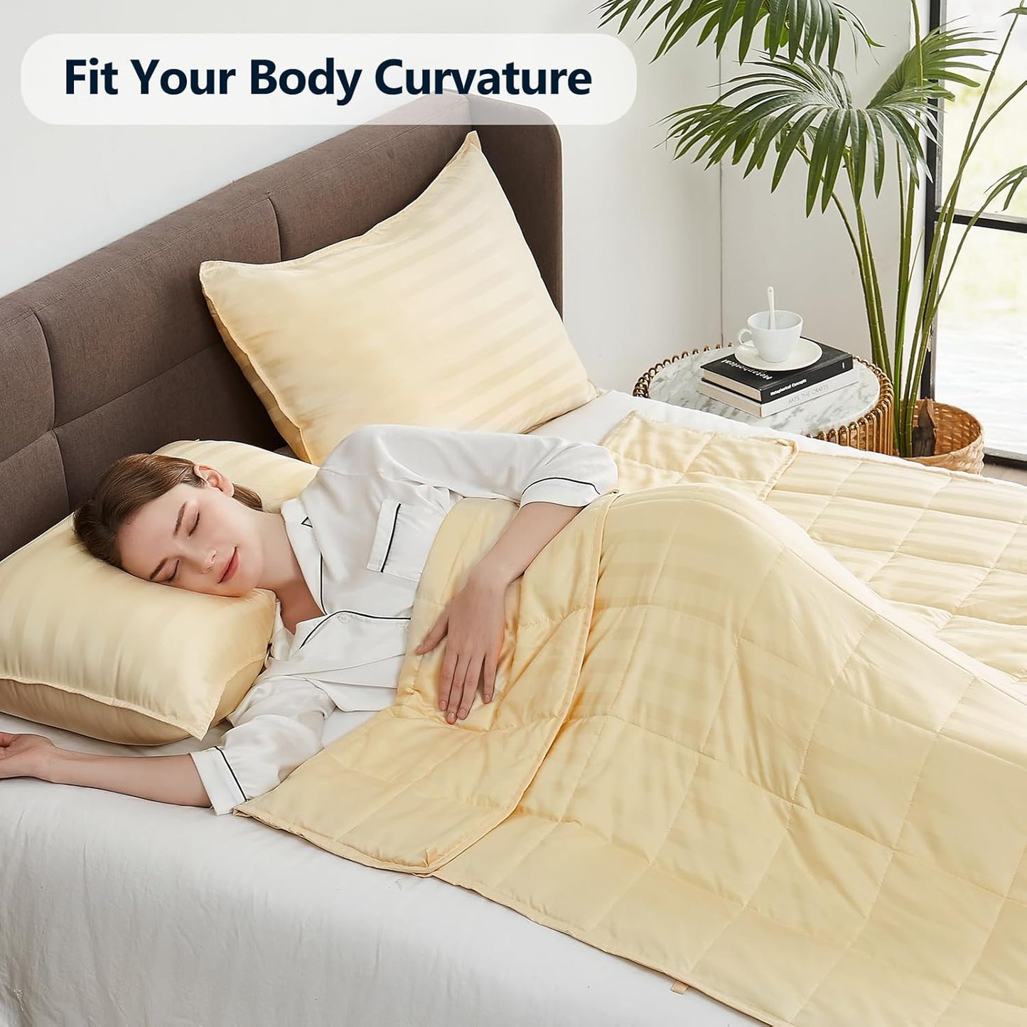 Weighted Blanket Queen/King Size (80"x87" 17lbs),Ultra Soft and Cozy Cooling Weighted Blanket for Adult,Heavy Blanket with Machine Washable Soft Blanket, Beige