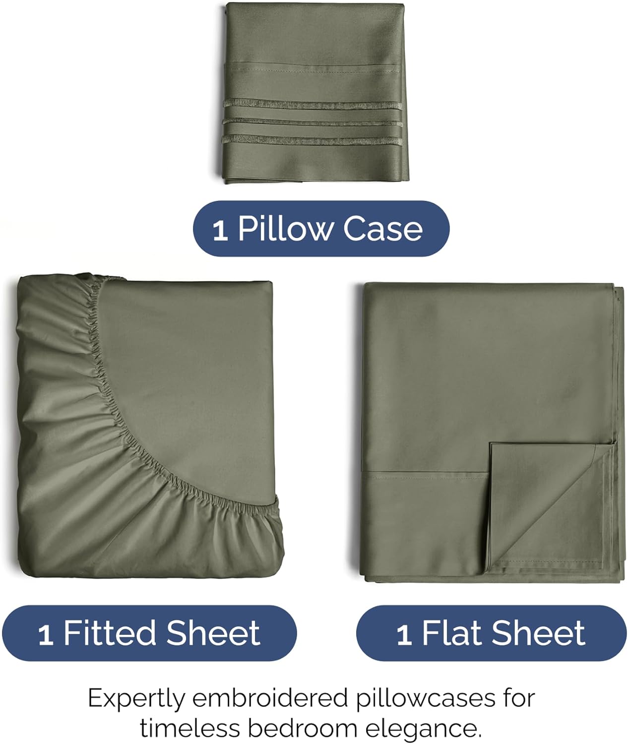 Twin XL Size 3-Piece Sheet Set - Extra Soft, Breathable & Cooling - Hotel Luxury Durable Bed Sheets - Deep Pockets, Easy-Fit & Wrinkle-Free - Dark Taupe Oeko-Tex