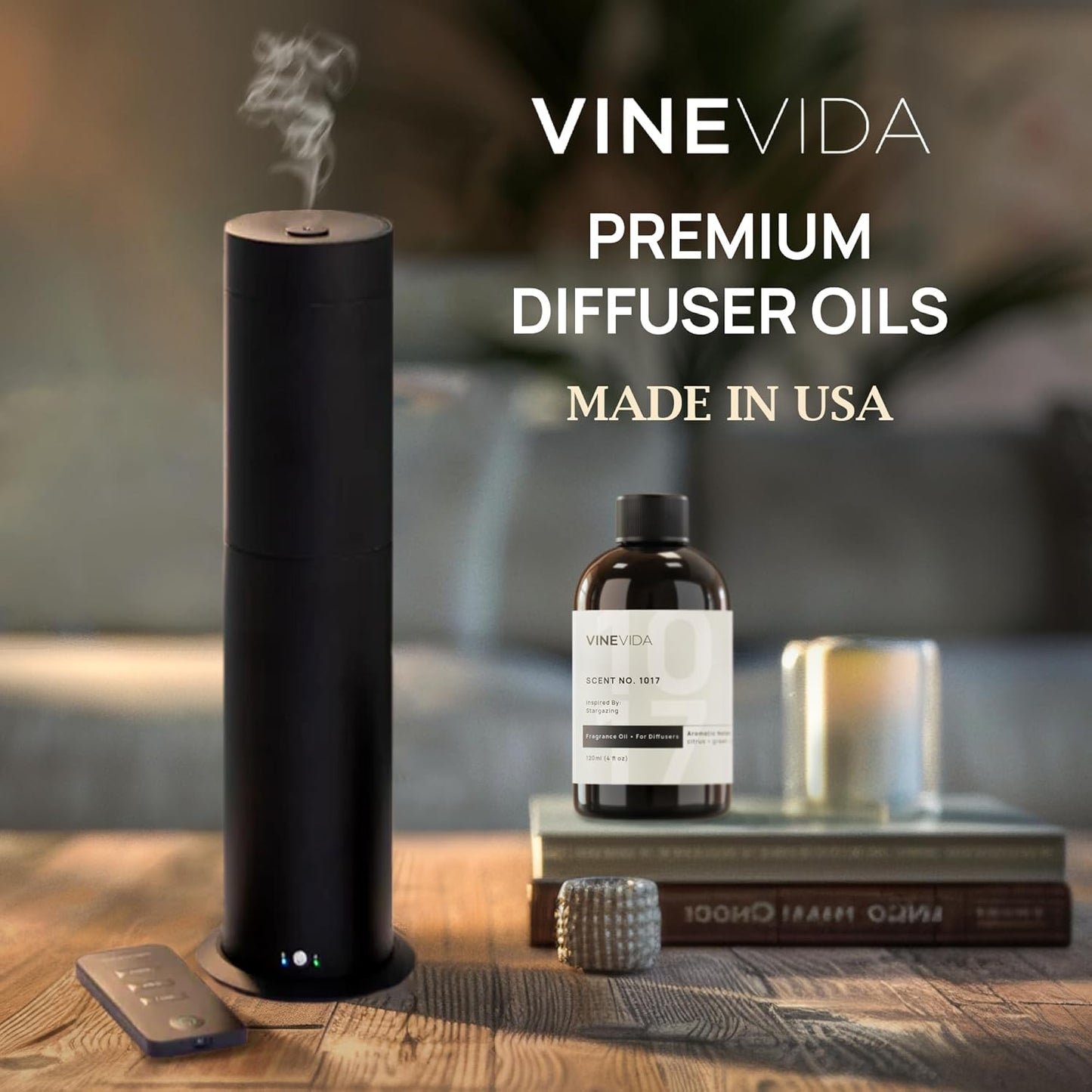 VINEVIDA [16 Fl Oz] Cashmere Fragrance Oil for Cold Air Diffusers, Essential Oils for Diffuser Oil Refill & Air Freshener Room Spray