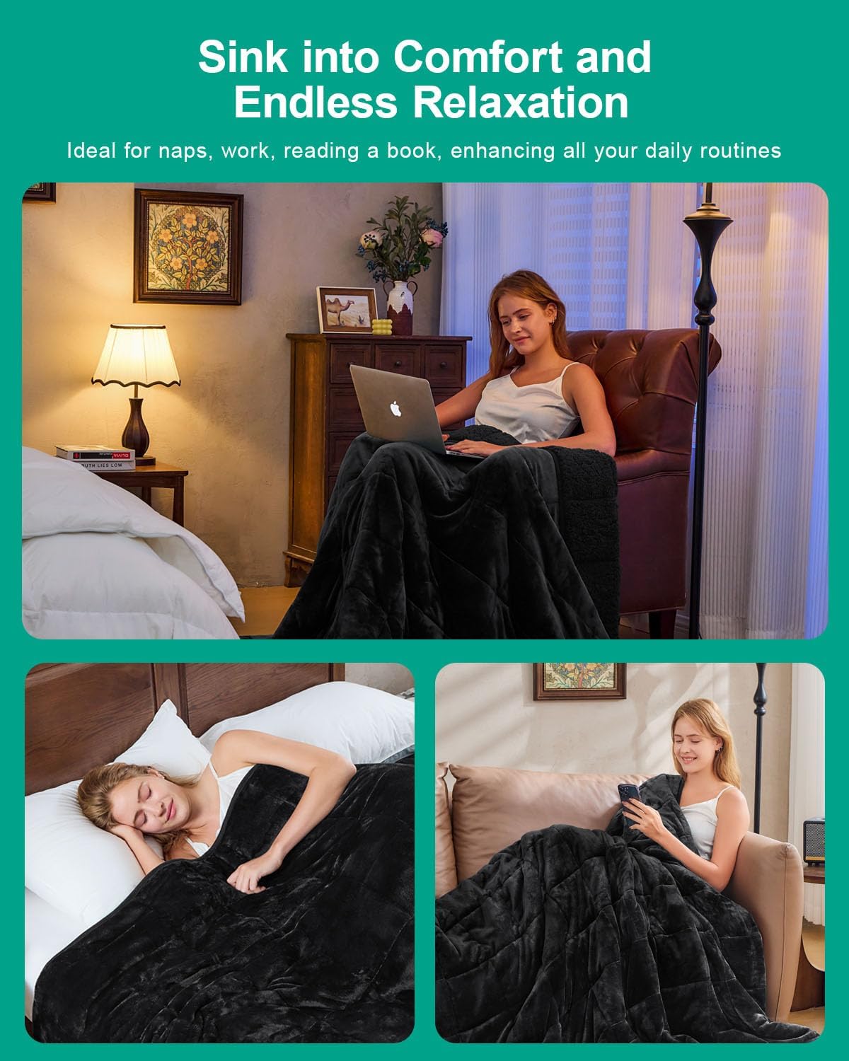 Super Fuzzy Soft Sherpa Fleece Weighted Blanket, 20 lbs Dual Sided Fluffy Heavy Weighted Blankets for Adults - No Bunching with Double Layers of Soft Inner Lining (60"x 80", 20 Pounds)