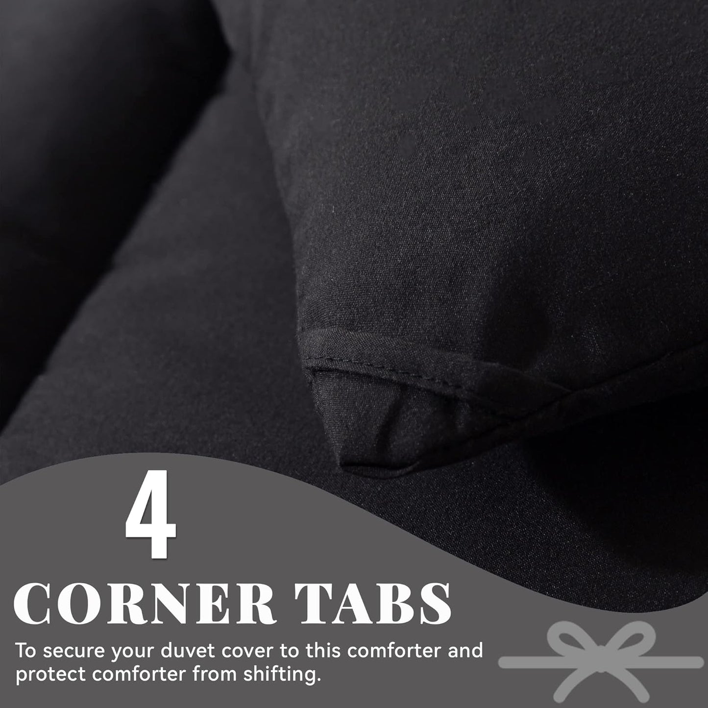 Cosybay Down Alternative Comforter (Black, Twin) - All Season Soft Quilted Twin Size Bed Comforter - Duvet Insert with Corner Tabs - Winter Summer Warm Fluffy, 64x88 inches