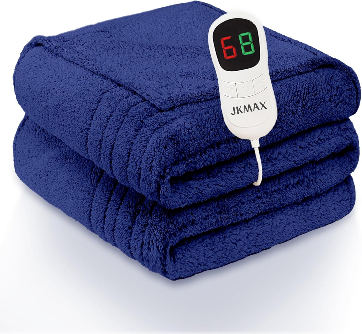 Heated Electric Blanket King Size - 100"x90" Heating Blanket with 10 Heating Levels & 5 Time Settings Over-Heat Protection, Winter Warmer for Adults with ETL Certification（Navy Blue）