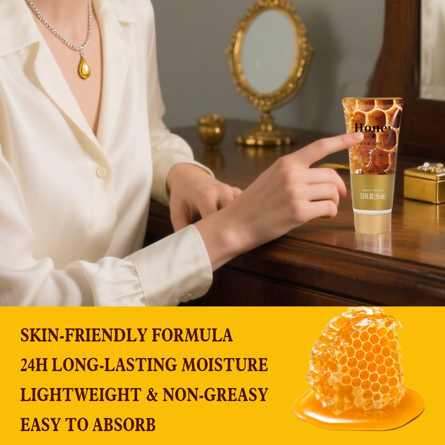 Christmas Gifts for Women, Honey Spa Gift Basket for Women, Bath Set with Golden Bath Bombs & Skin-Repairing Butter, Anniversary Gifts for Her, Wife, Girlfriend