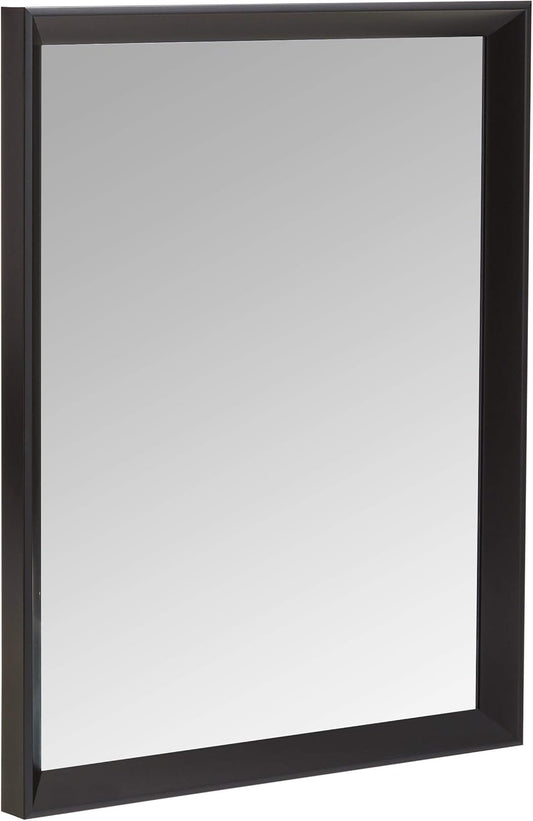 Amazon Basics Rectangular Wall Mount Mirror With Peaked Trim, Black, 16 x 20 inch