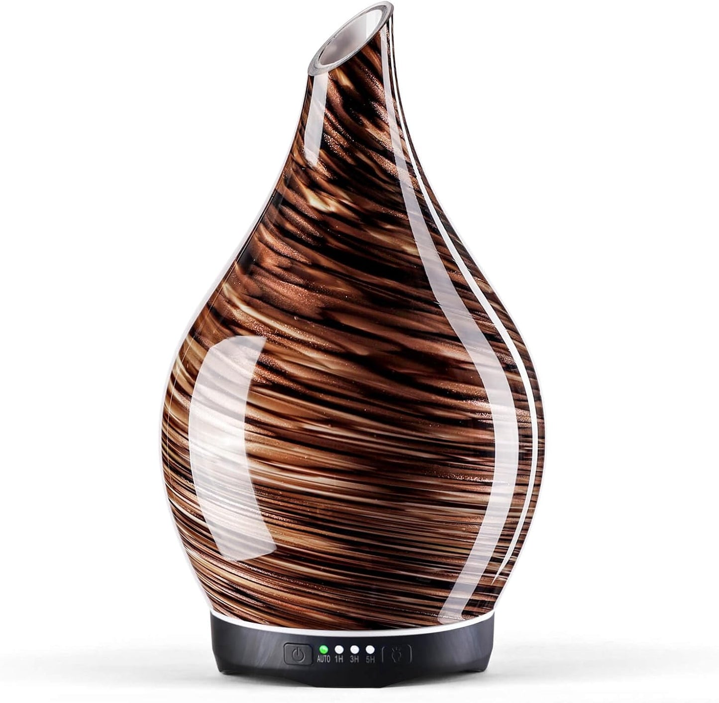 Porseme 280ml Essential Oil Diffuser Glass Color Changing Aroma Air Diffusers Aromatherapy Ultrasonic Cool Mist Humidifier 7 Running Hours Waterless Auto-Off for Sleeping, Yoga, Office (Dark Golden)