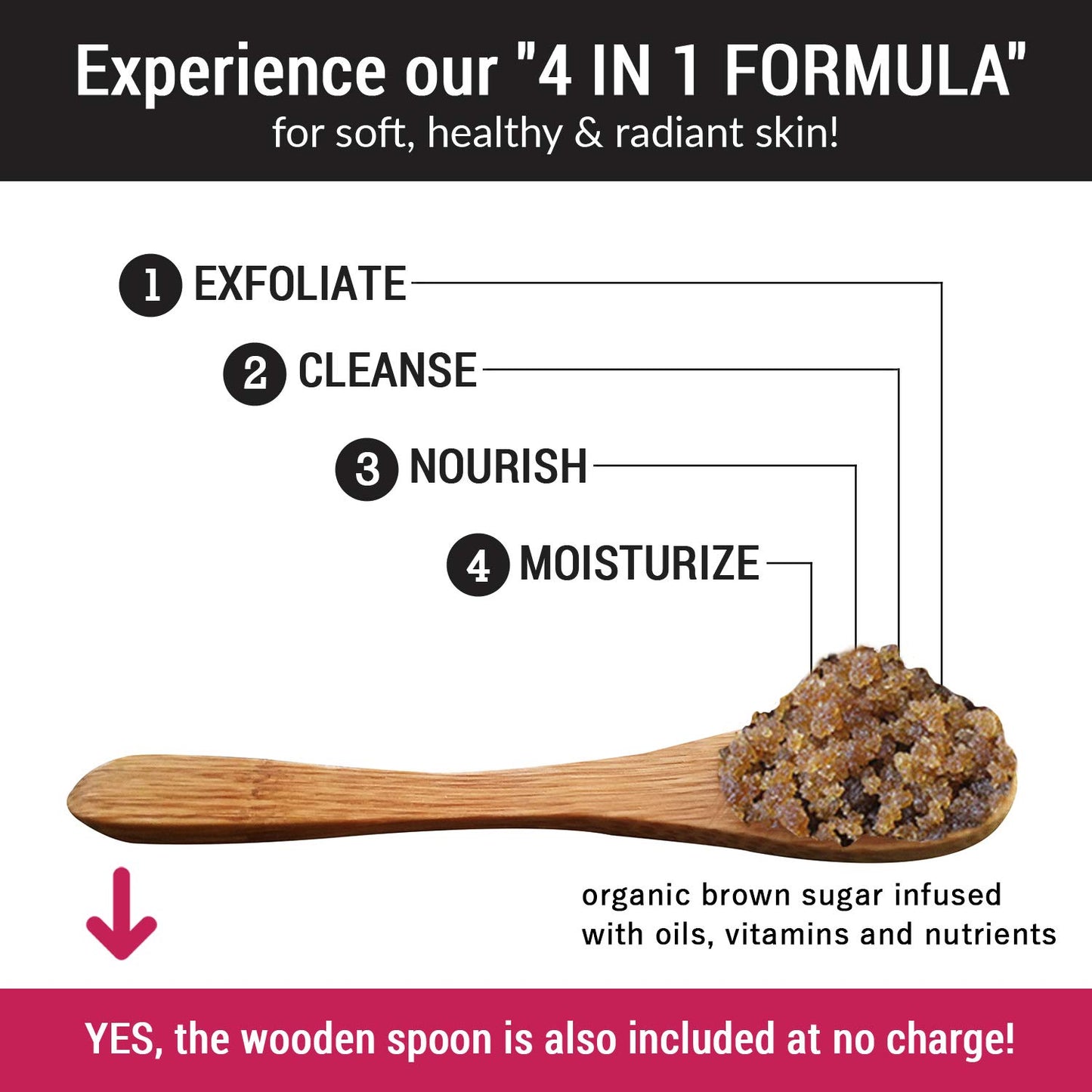 pureSCRUBS Premium Unscented Brown Sugar Body Scrub | Large 16oz Jar | Face, Feet & Full Body Scrub | Includes Wooden Spoon, Loofah & Mini Exfoliating Bar Soap