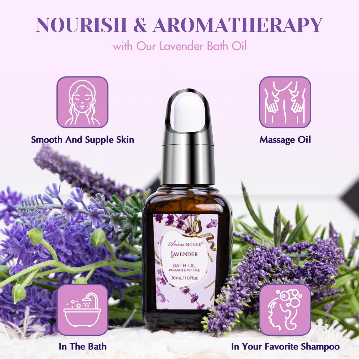 Bath Gift Baskets for Women, Lavender Relaxing Spa Gifts, Bath Spa Gift Basket for Women, Self Care Gifts, Care Package, Home Spa Products, Birthday Gifts , Gifts for her